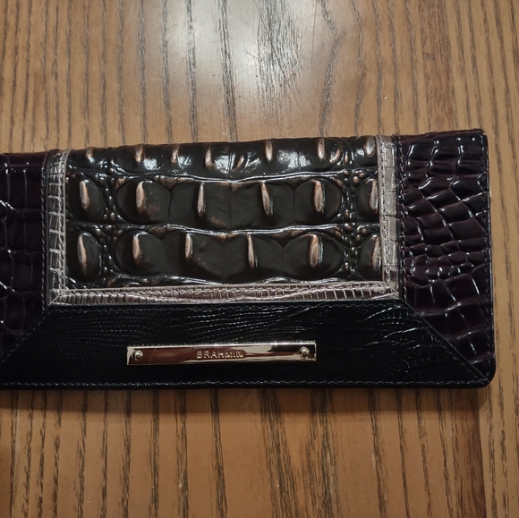 Brahmin Elisa Satchel w/ Wallet Gray/BlkMulti - Picture 8 of 16